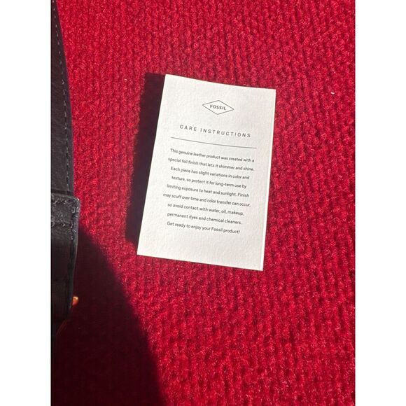 Fossil Metallic Crossbody Bag /purse With Snake Print Accents & Adjustable Strap - Picture 11 of 14